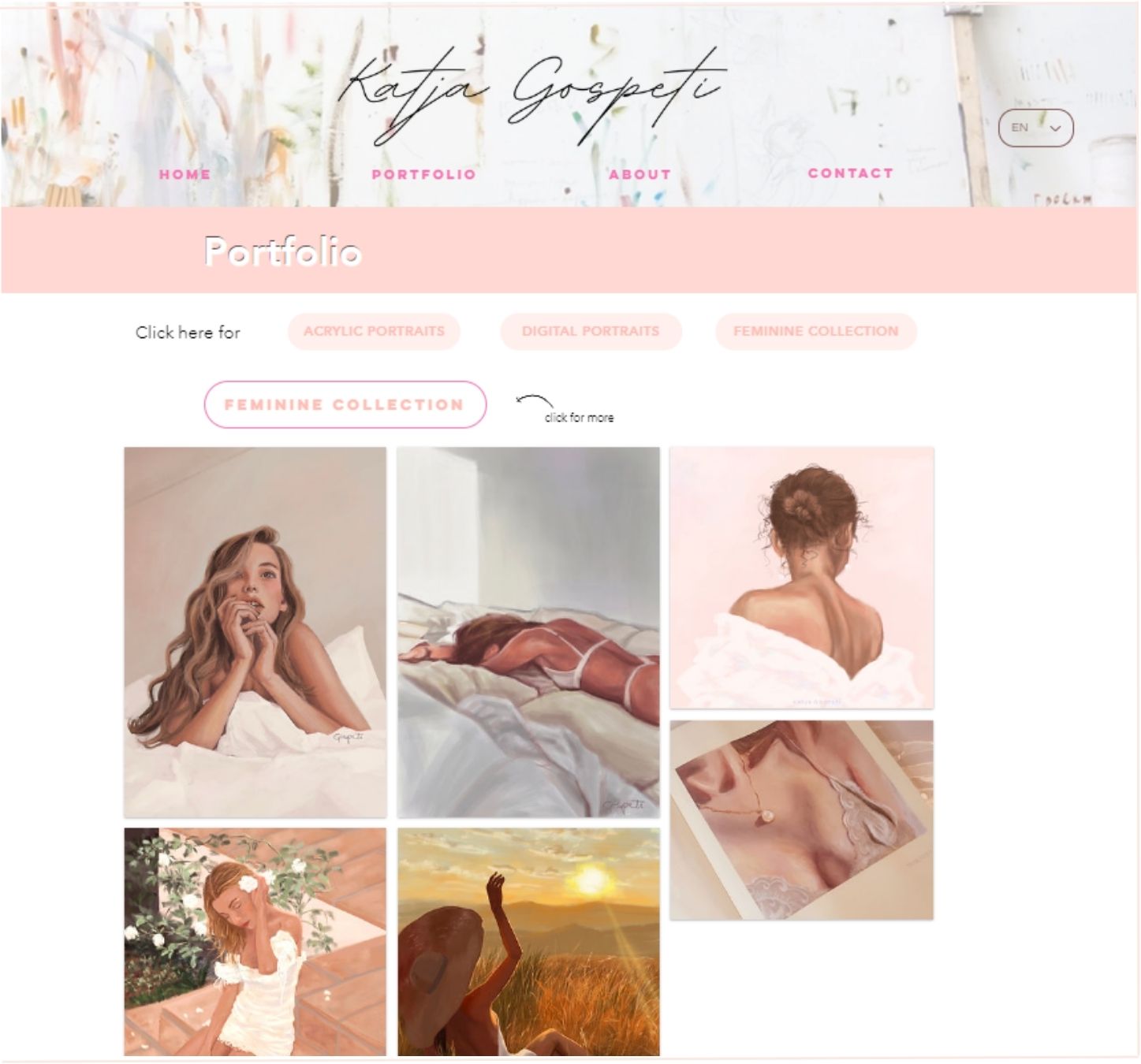 Katja Gospeti Art Studio Custom Website Design